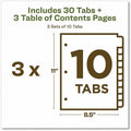 Avery EcoFriendly Recycled Dividers, 10 Tabs (3 Sets of 11082), White, AVE11082