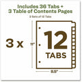 Avery EcoFriendly Recycled Dividers, 12 Tabs (3 Sets of 11083), White, AVE11083