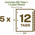 Avery Eco-friendly Index Makers Dividers, White, 5 / Pack, AVE11582