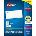 Avery Easy Peel Return Address Labels, 2/3"x1-3/4" 6,000 Labels (5155), White, 6000 / Box, AVE5155