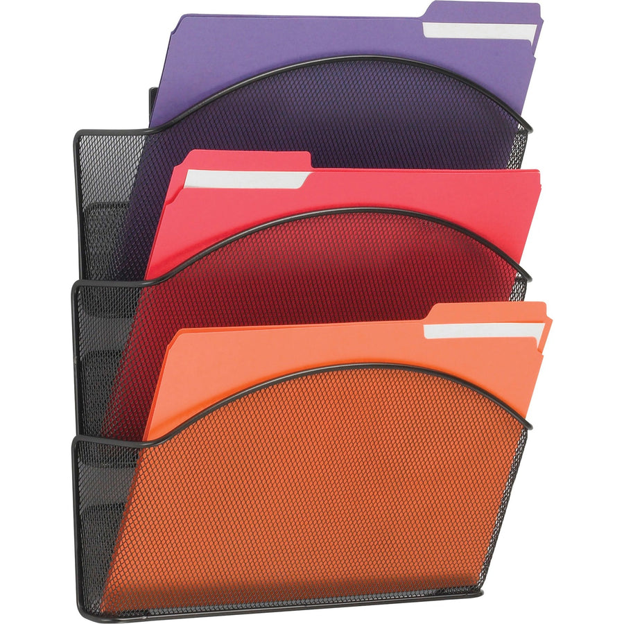 Safco Onyx Mesh Wall Pockets, 12" x 17.25", Black, Steel, SAF5652BL