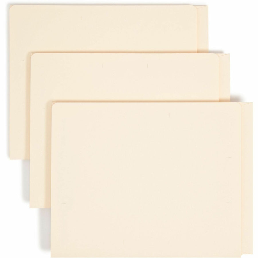 Smead End Tab Pocket Fastener Folders, 8.5" Width x 11" Length, Manila, Straight, 50 / Box, SMD34101