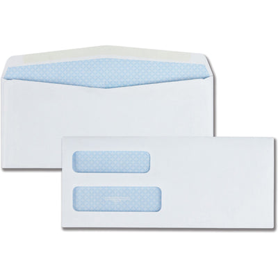 Quality Park No. 10 Double Window Security Tint Envelopes, White, 500 / Box, QUA24550