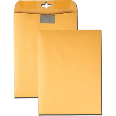 Quality Park 9 x 12 Postage Saving ClearClasp Envelopes with Reusable Redi-Tac Closure, Kraft, 100 / Box, QUA43568