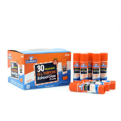 Elmer's All-Purpose Glue Stick 30 Count Class Pack, Clear, 30 / Pack, EPIE556