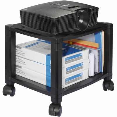 Kantek 2-Shelf Mobile Height-Adjustable Printer/Fax Stand, Black, KTKPS510