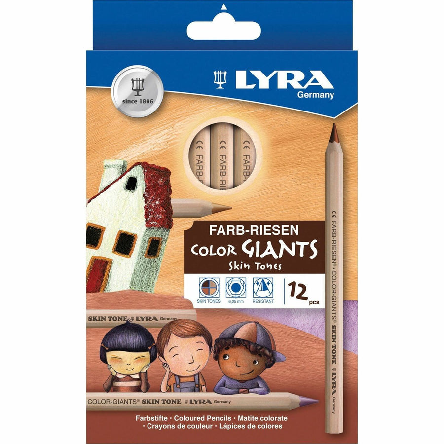 Lyra Color-Giants Skin Tone Colored Pencils, 6.3 mm, Break Resistant, 1 Set, DIX3931124