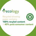 Dixon Ticonderoga Ecology Recycled Medium-Weight Drawing Paper, 12" x 18", 500 / Ream, PAC4722