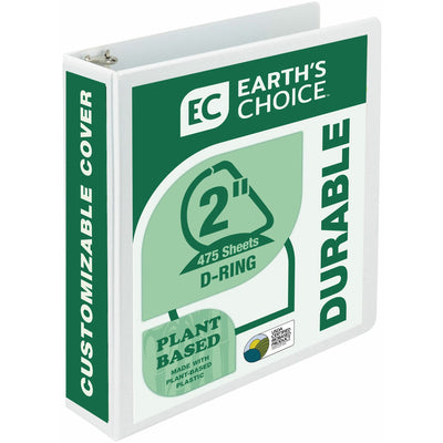 Samsill Earth's Choice Plant-based Durable View Binder, White, 8 1/2" Width x 11" Length, SAM16967