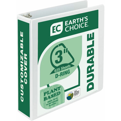 Samsill Earth's Choice Plant-based Durable View Binder, White, 8 1/2" Width x 11" Length, SAM16987