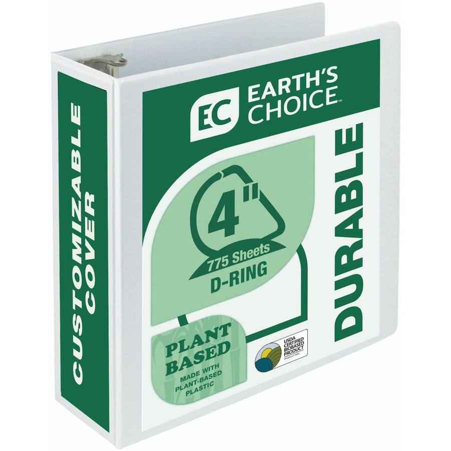 Samsill Earth's Choice Plant-based Durable View Binder, 8.5" Width x 11" Length, White, Chipboard, 775, SAM16997