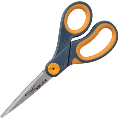 Acme United Westcott 8" Non-Stick Straight Scissors, Yellow, 6EA/BX 6BX/CT — view 1