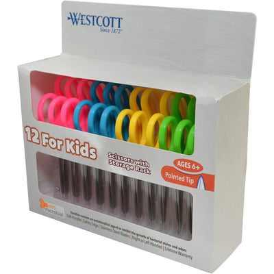 Acme United Westcott 5" Antimicrobial Kids Pointed Scissors, Assorted, 1 Pack, ACM14872