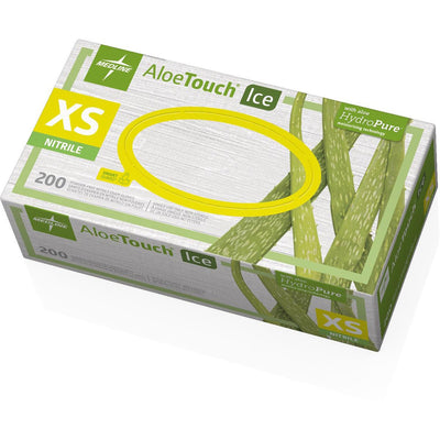 Medline Aloetouch Ice Nitrile Gloves, 200 / Box, MIIMDS195283