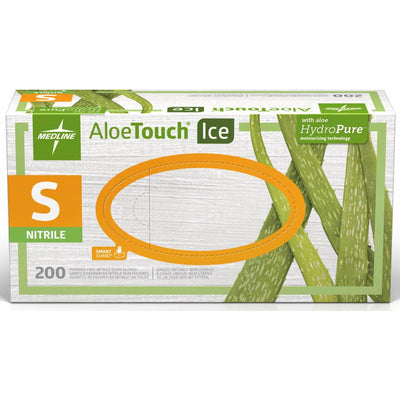 Medline Aloetouch Ice Nitrile Gloves, 200 / Box, MIIMDS195284