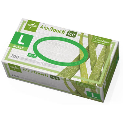 Medline Aloetouch Ice Nitrile Gloves, 200 / Box, MIIMDS195286