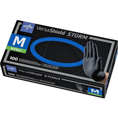 Medline VersaShield STORM Nonsterile Nitrile Gloves, Black, 100 / Box, MIIMG6112