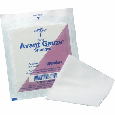 Medline Four-ply Sterile Gauze Nonwoven Sponges, White, 40 / Box, MIINON21334