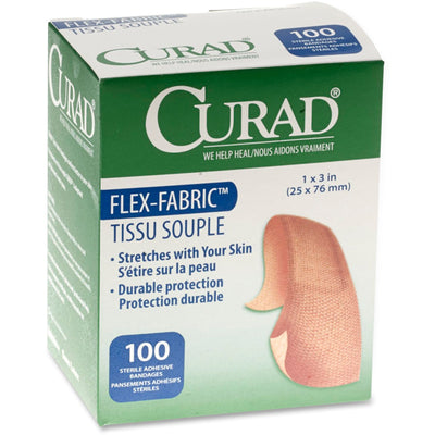 Medline Comfort Cloth Adhesive Fabric Bandages, Tan, 100 / Box, MIINON25660