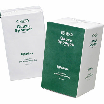 Medline Caring Non-sterile Gauze Sponges, White, 200 / Box, MIIPRM21416C