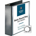 Business Source Round-ring View Binder, Black, 8 1/2" Width x 11" Length, BSN09958