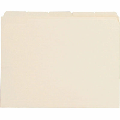 Business Source 1/5 Tab Cut Letter Recycled Top Tab File Folder, Manila, 8 1/2" Width x 11" Length, 100 / Box, BSN43567