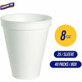 Genuine Joe 8 oz Hot/Cold Foam Cups, White, 20 / Carton, GJO58550