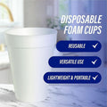 Genuine Joe 10 oz Hot/Cold Foam Cups, White, 40 / Carton, GJO58551