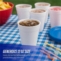 Genuine Joe 12 oz Hot/Cold Foam Cups, White, 25 / Carton, GJO58552