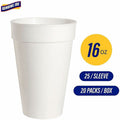 Genuine Joe 16 oz Hot/Cold Foam Cups, White, 20 / Carton, GJO58554