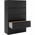 Lorell Fortress Series Lateral File w/Roll-out Posting Shelf, Black, LLR60550