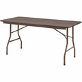 Lorell Economy Folding Table, Brown, LLR65755