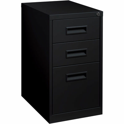 Lorell 22" Box/Box/File Mobile File Cabinet with Recessed Pull, Black, LLR67737
