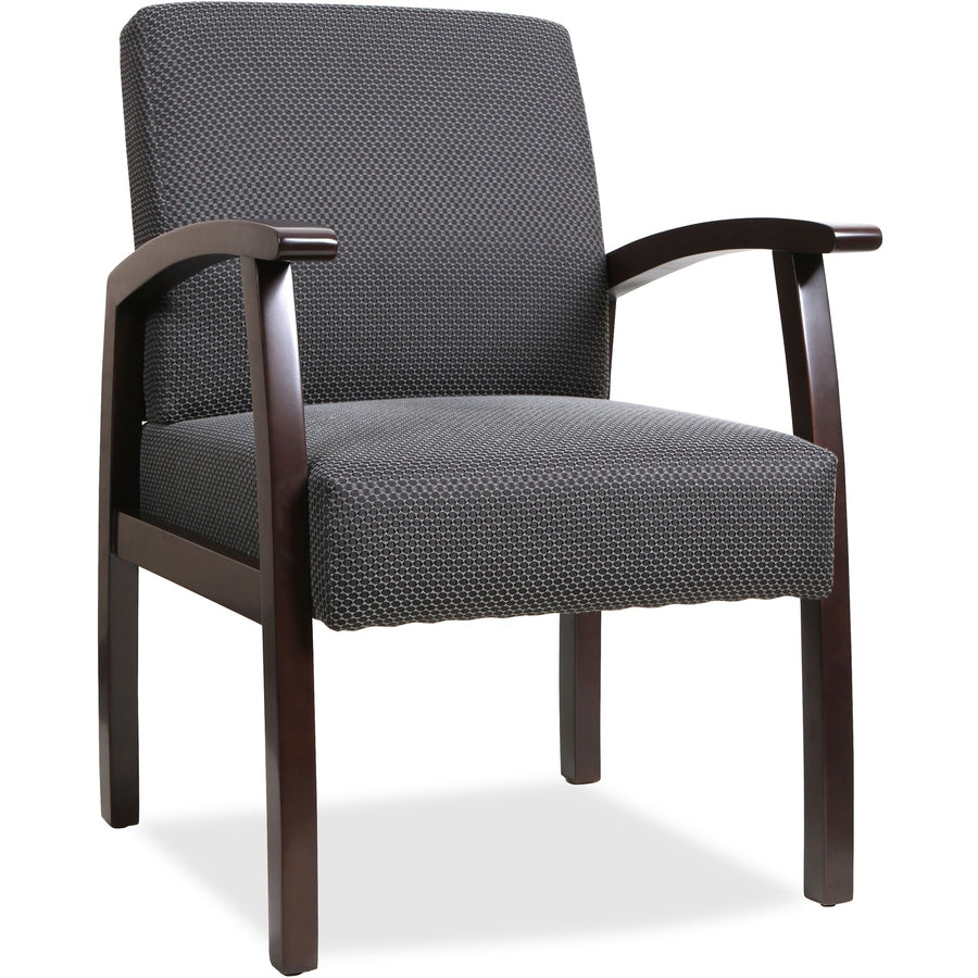 Lorell Thickly Padded Guest Chair, Deluxe, 24" x 35.5", Charcoal, LLR68555