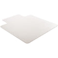 Lorell Plush-pile Wide-Lip Chairmat, Clear, LLR69166