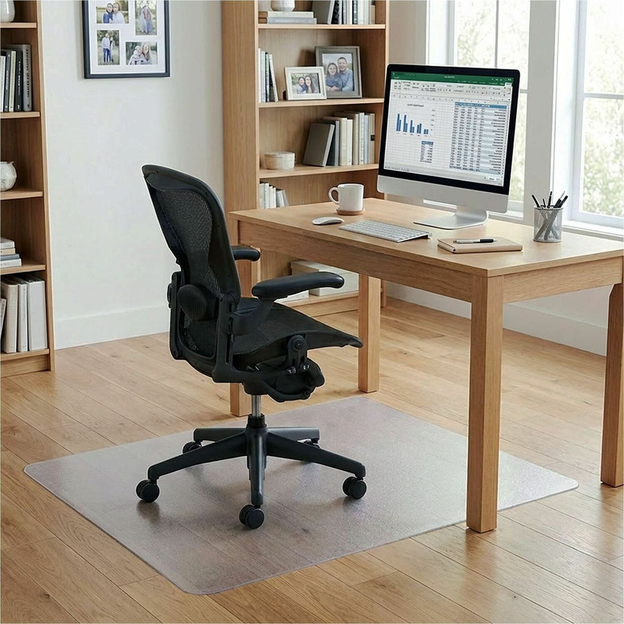 Lorell Chairmat, Clear, Vinyl, Straight Edge, LLR69169