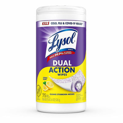 Reckitt Benckiser plc Lysol Dual Action Wipes, White/Purple, RAC81700