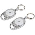 Tatco Reel Key Chain with Chrome Carabiner, 6 / Pack, TCO58200