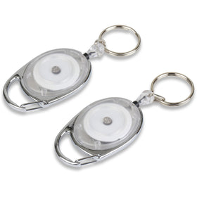 Tatco Reel Key Chain with Chrome Carabiner, 6 / Pack, TCO58200