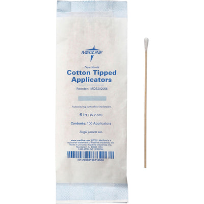 Medline Nonsterile Cotton-Tip Applicators, White, 1000 / Box, MIIMDS202055