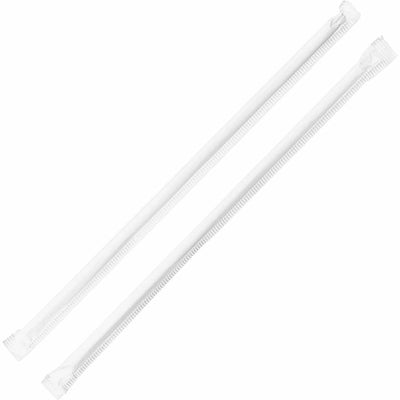 Genuine Joe Jumbo Translucent Straight Straws, Clear, 500 / Box, GJO58925