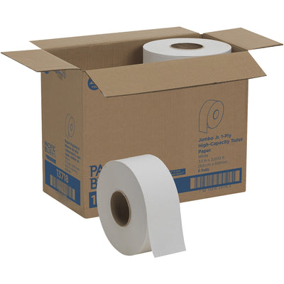 Georgia Pacific . Pacific Blue Basic Jumbo Jr. High-Capacity Toilet Paper, White, 8 / Carton, GPC13718