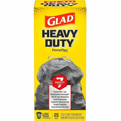 The Clorox Glad ForceFlexPlus Large Drawstring Trash Bags, Black, CLO70359
