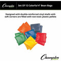 Champion Sports 4" Rainbow Bean Bags, Orange, 12 / Set, CSIMBB4SET