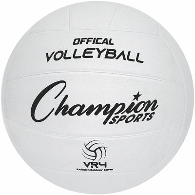 Champion Sports Rubber Volleyball, White, CSIVR4