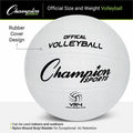 Champion Sports Rubber Volleyball, White, CSIVR4