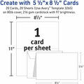 Avery Half-Fold Greeting Cards, Matte, 5-1/2" x 8-1/2", 20 Cards/Envelopes (3265), White, 20 / Box, AVE3265