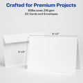 Avery Half-Fold Greeting Cards, Matte, 5-1/2" x 8-1/2", 20 Cards/Envelopes (3265), White, 20 / Box, AVE3265