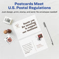 Avery Matte Textured Postcards, White, 4 1/4" x 5 1/2", 1 Box, AVE03380