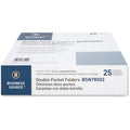 Business Source Letter Recycled Pocket Folder, Assorted, 8 1/2" Width x 11" Length, 25 / Box, BSN78502